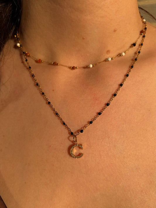 Charlie | Collier fin en pierres naturelles