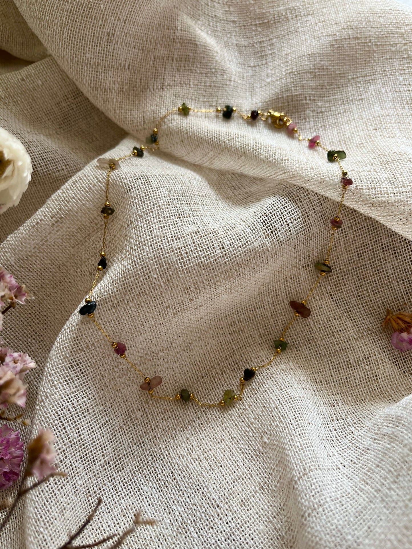 Esmée | Collier en tourmaline multicolore