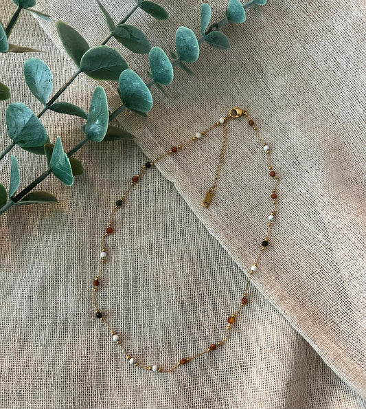 Charlie | Collier fin en pierres naturelles