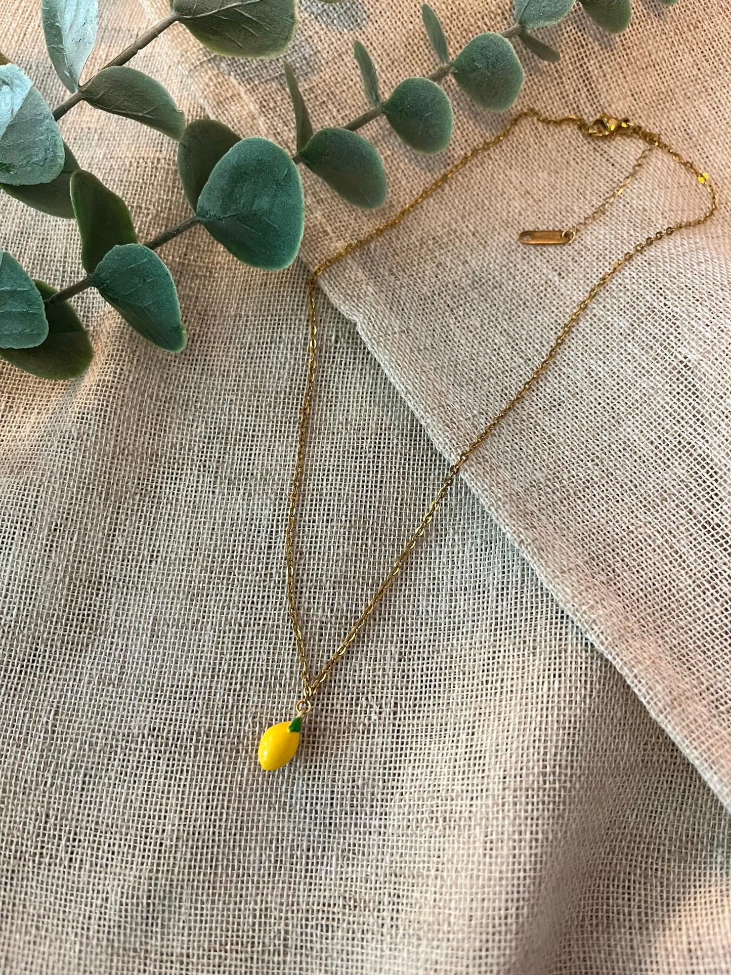 Lemon | Collier citron doré
