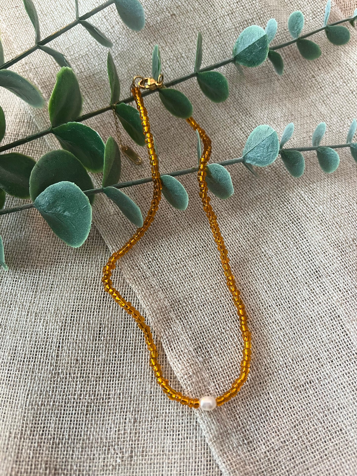 Roma | Collier perles colorées et perle d'eau douce