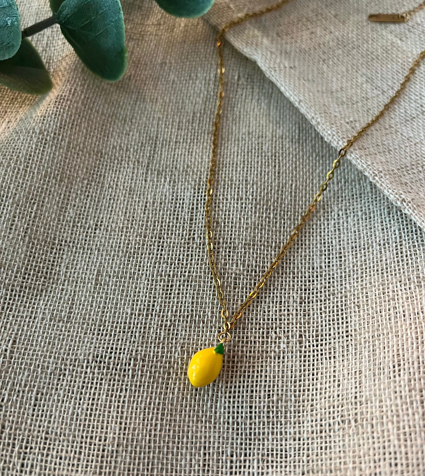 Lemon | Collier citron doré